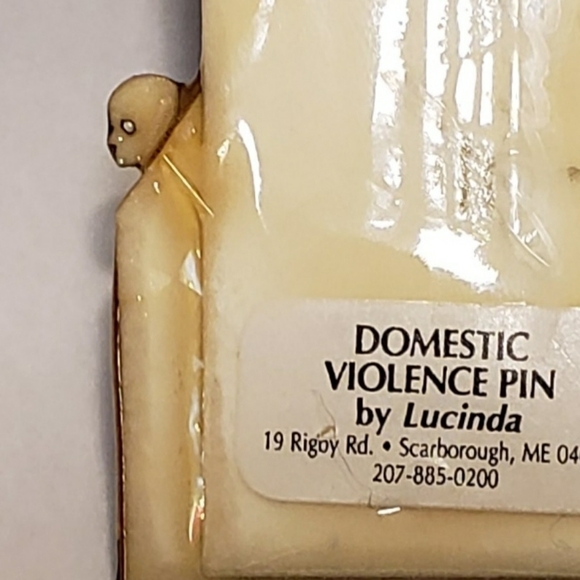 Vintage Lucinda Domestic Violence Lapel Pin Brooch - Unique and Signed - Picture 3 of 6